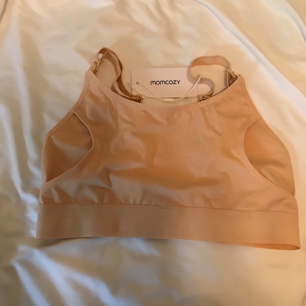 MOMCOZY hands free pumping and nursing bra in beige size S